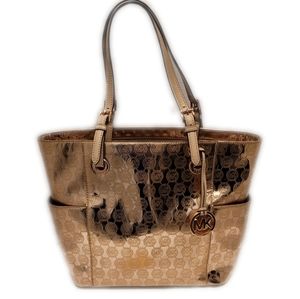 MK Monogram Metallic Rose Gold Tote